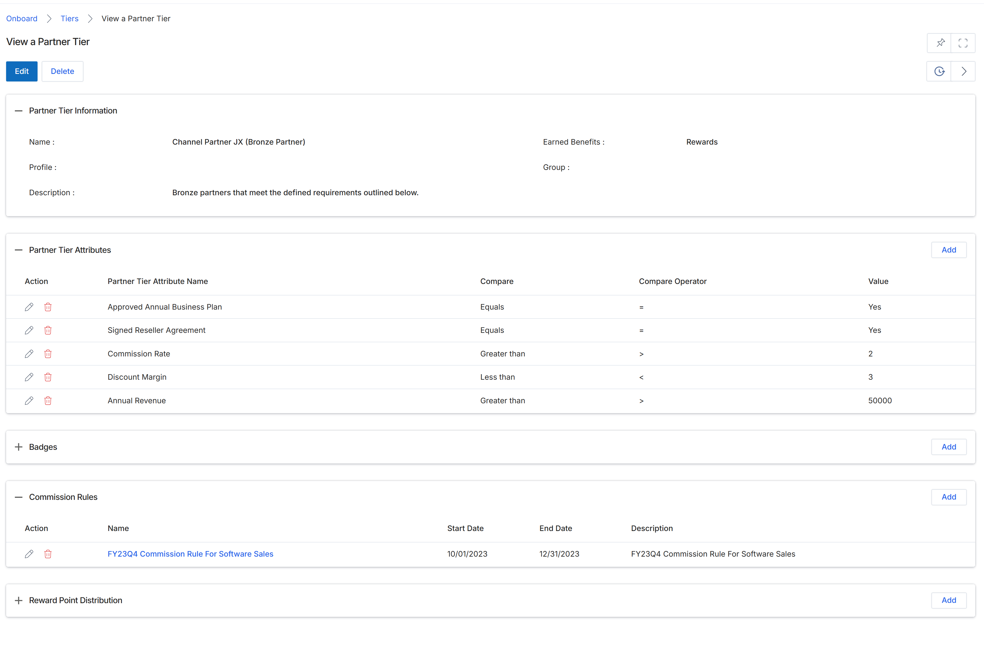 View a Partner Tier details