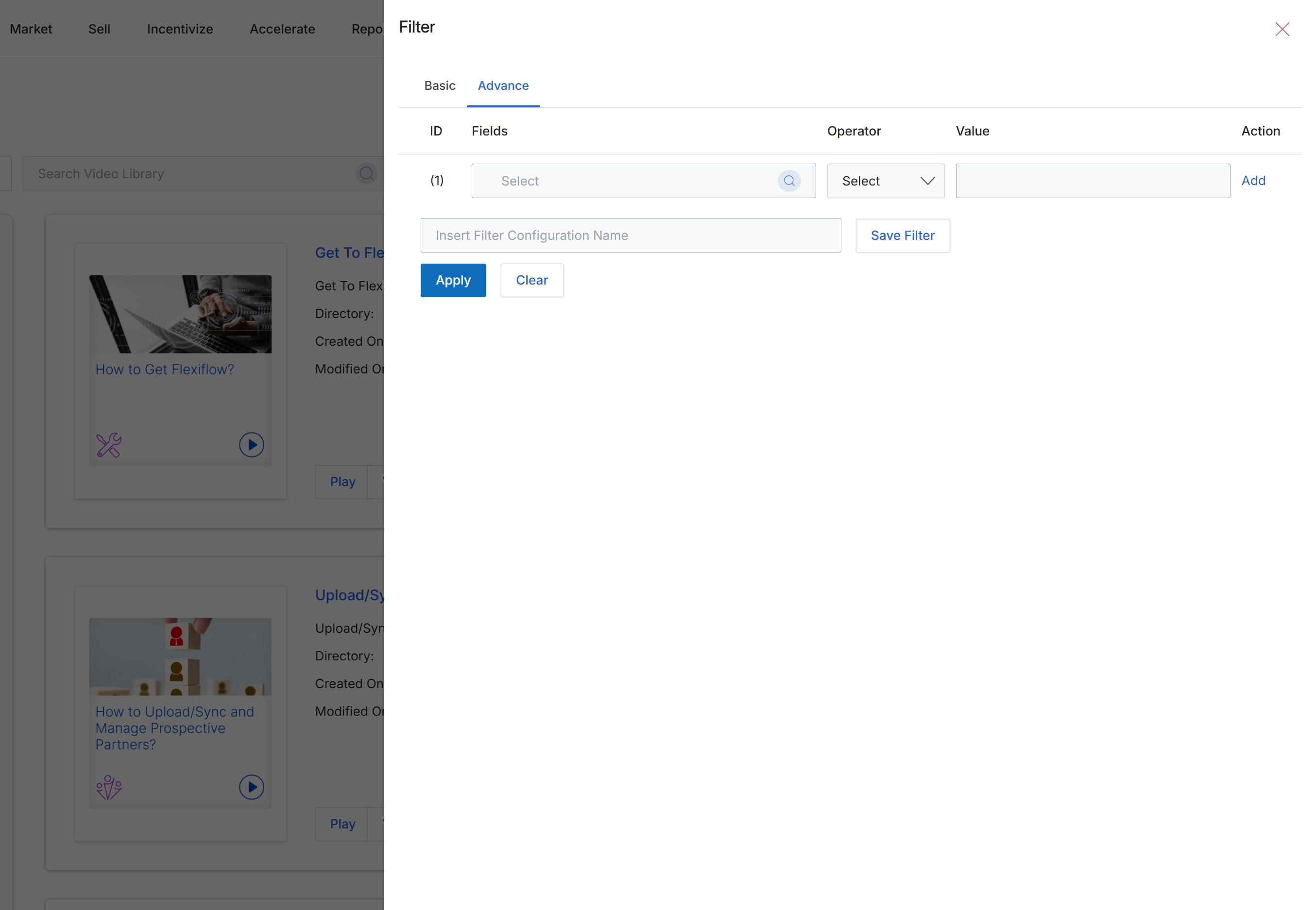 Advanced Video Library filter options