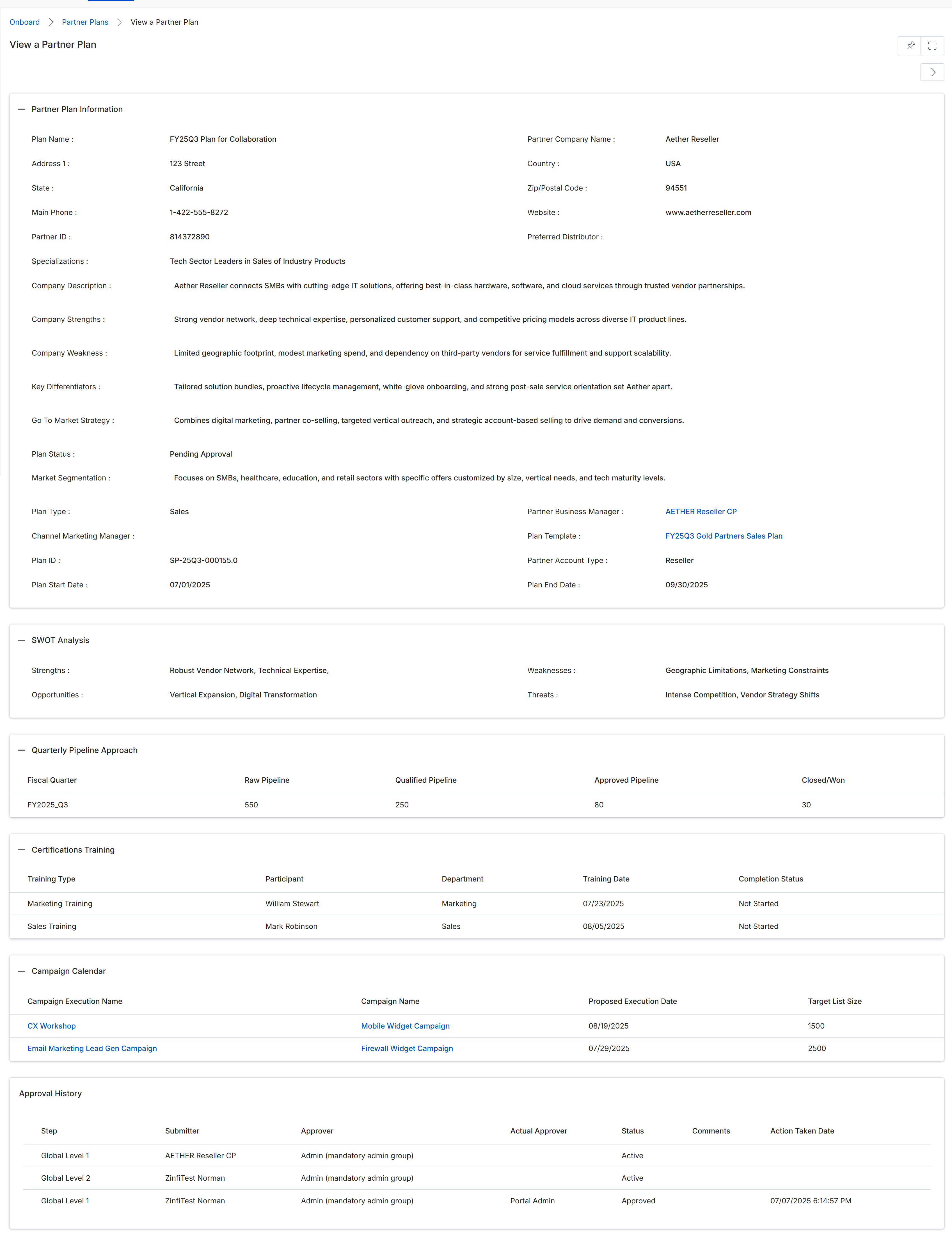 View Partner Plan details