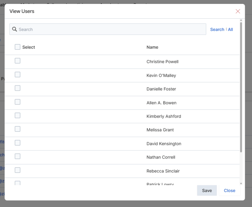 Add Partners Dialog
