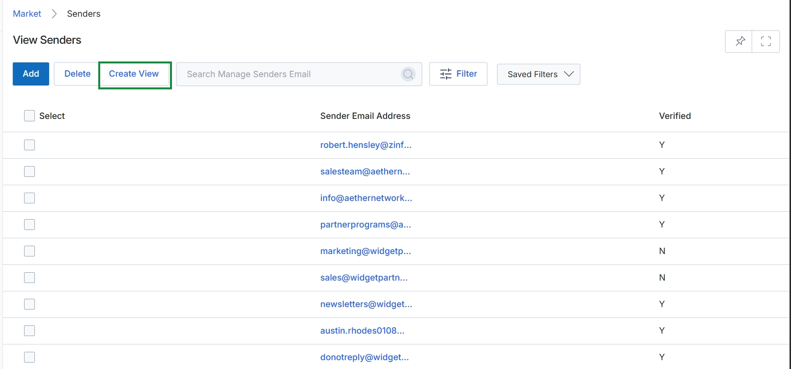 Delete Record List confirmation modal