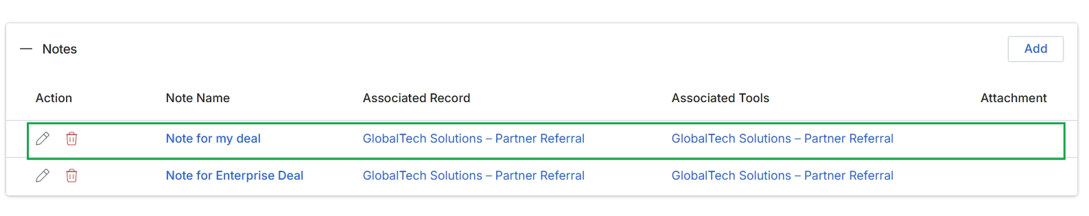 Add/Edit a Note form with Save button highlighted