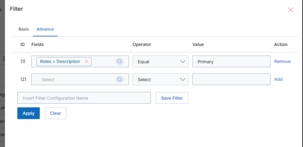 Advanced Filter for Profiles