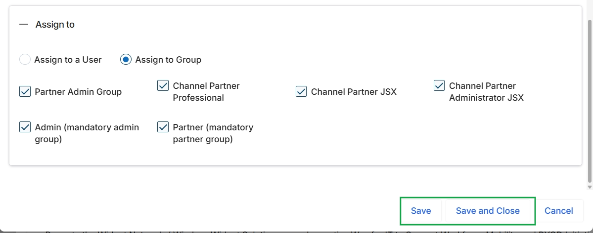 Microsite visibility assignment modal
