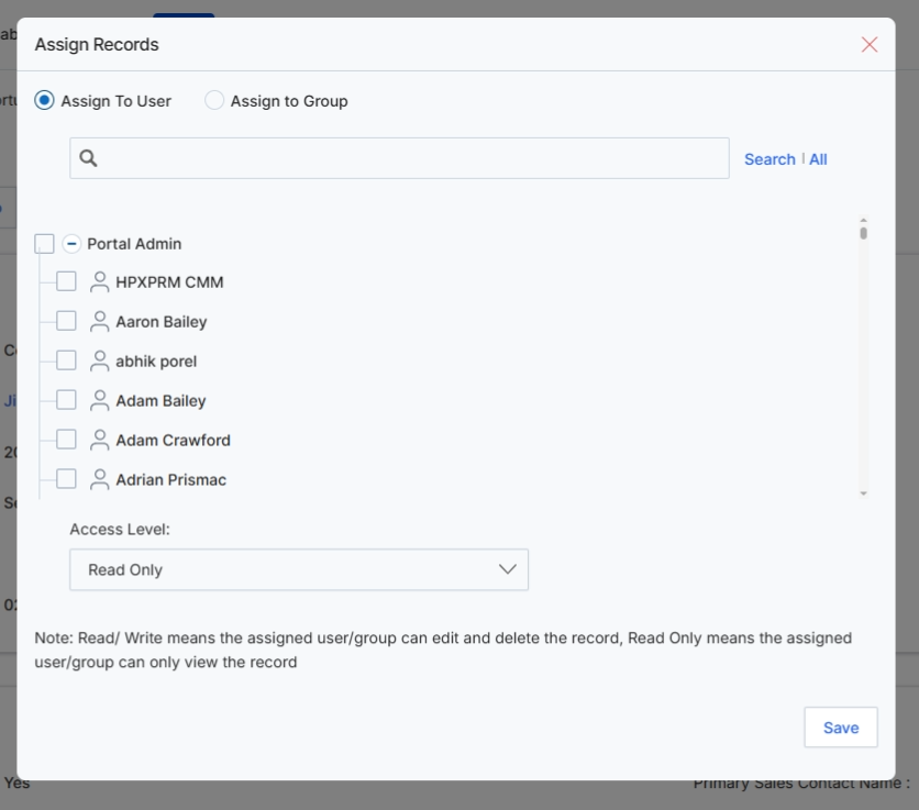 Assign to User