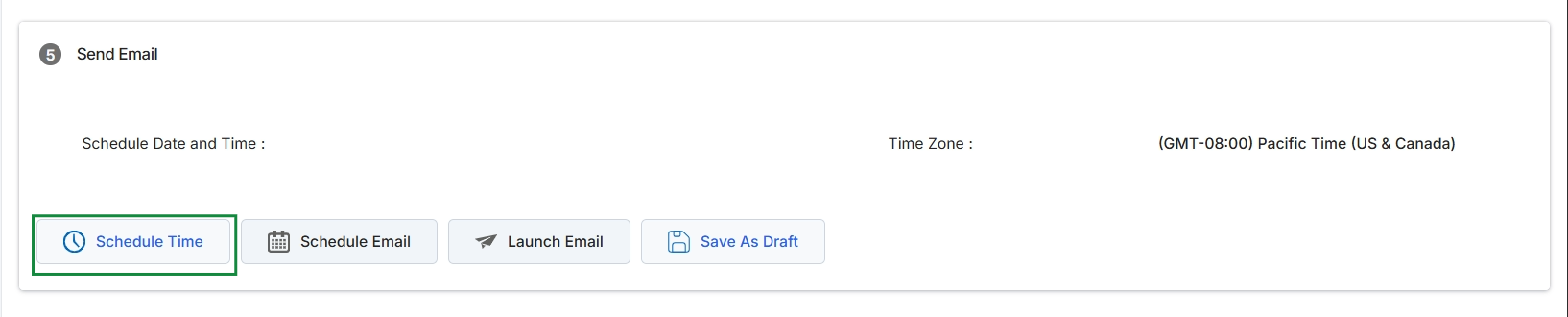 Email send options for event campaign