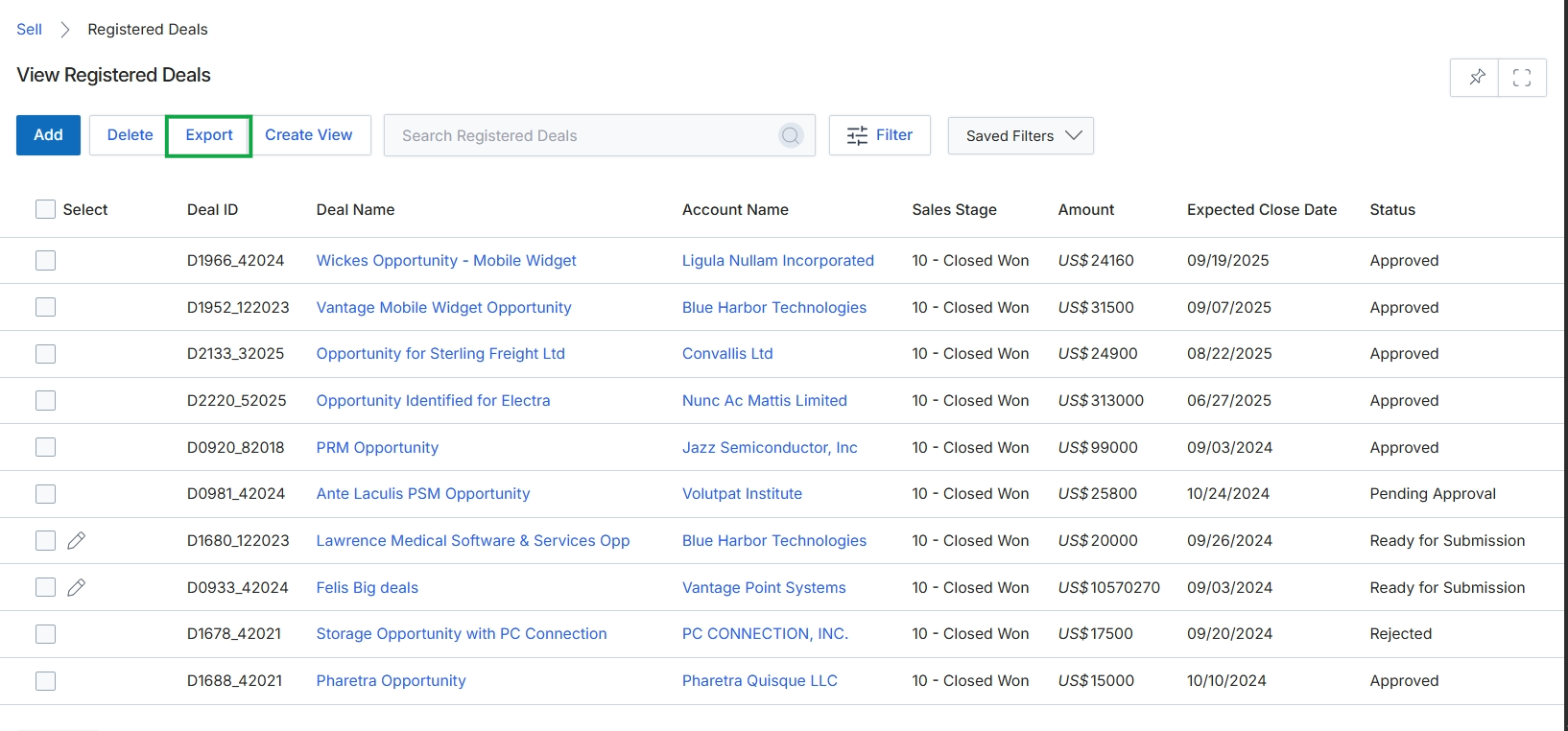 Delete Record List modal
