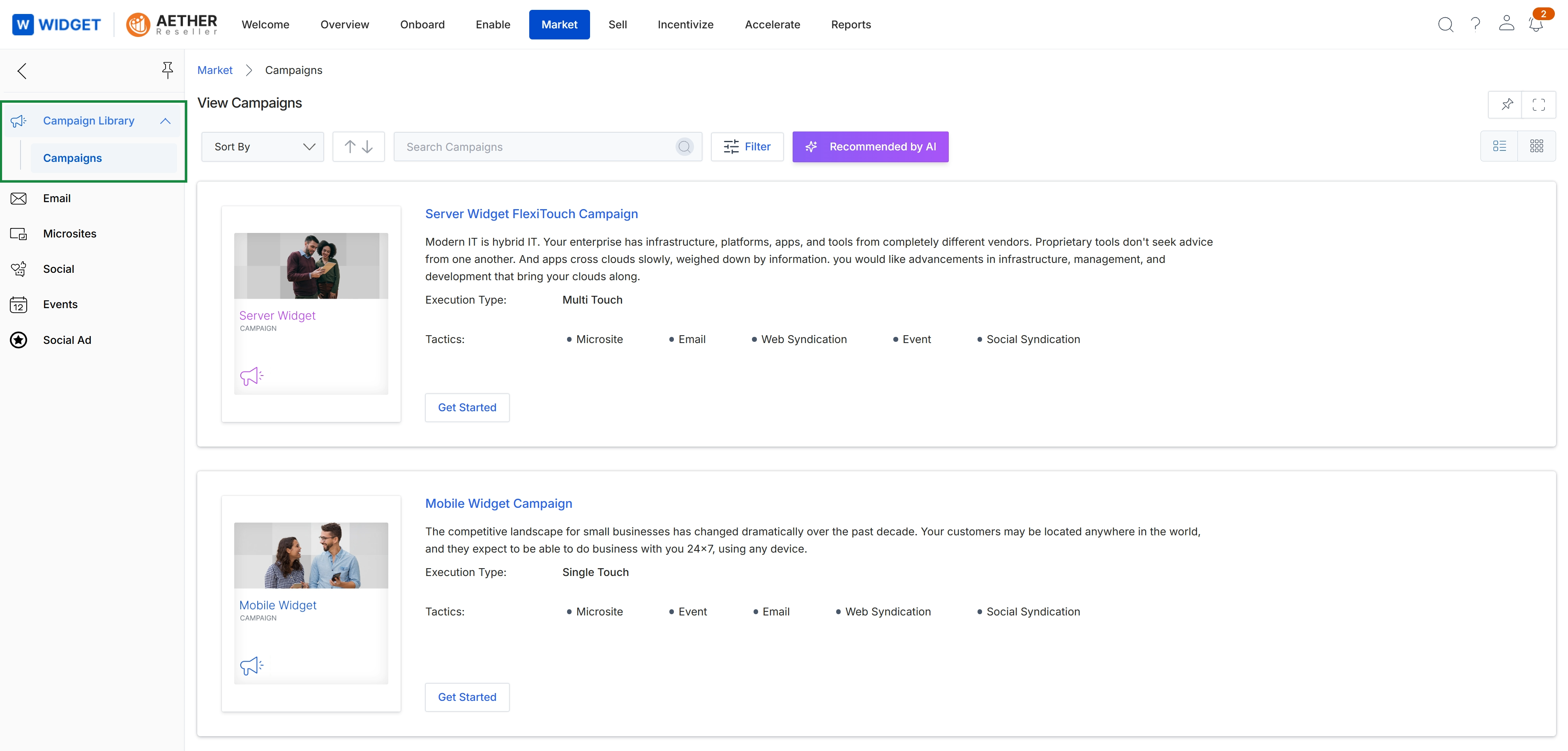 Partner campaign library overview