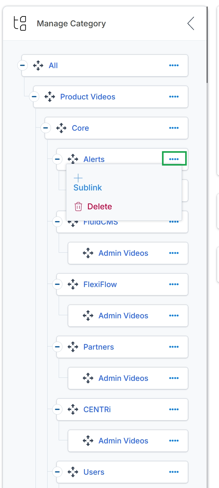 Video Library Category Management with Context Menu