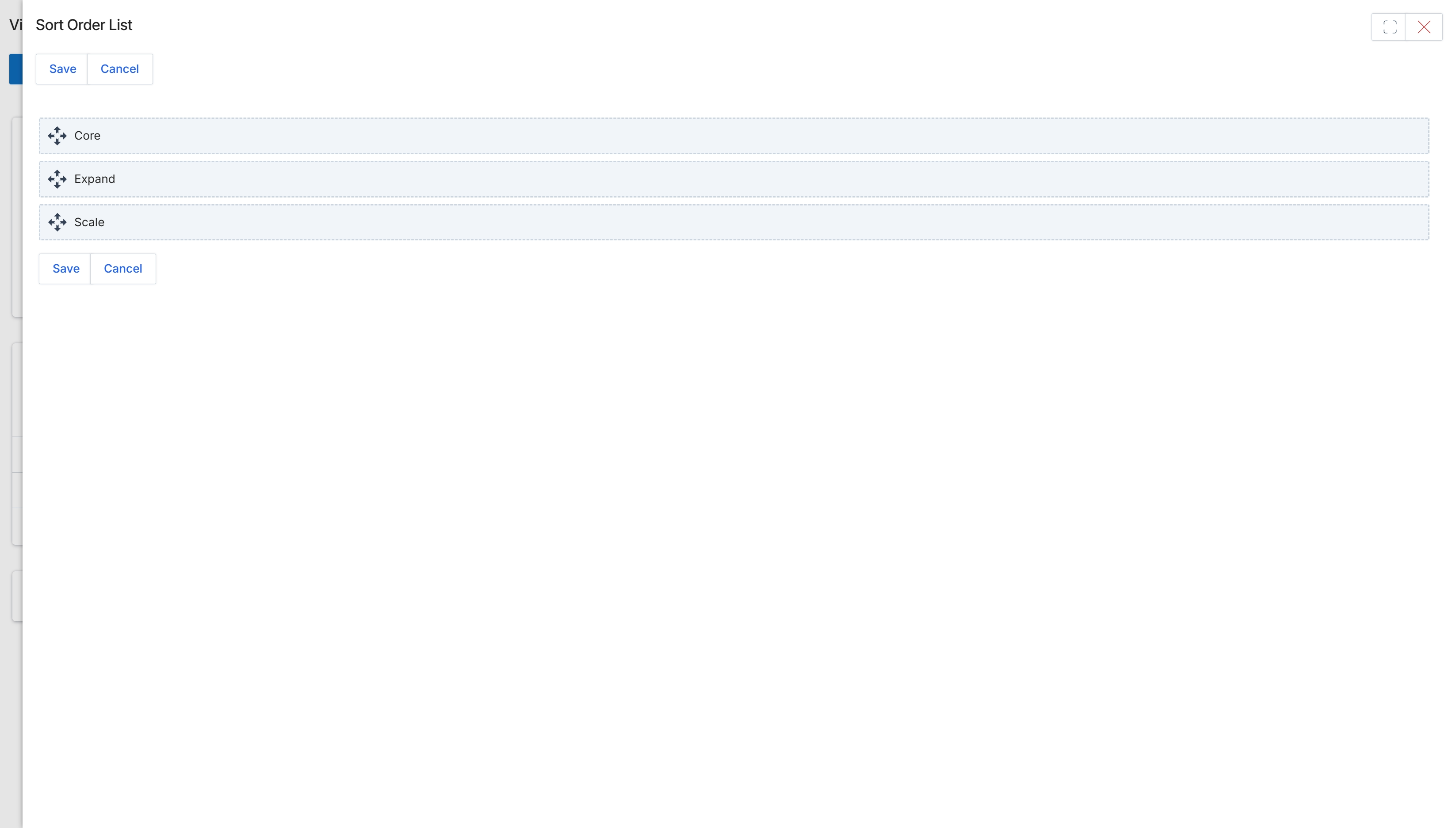 Sort Order List for sub-categories