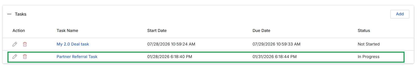 Add/Edit a Task screen with Save button highlighted