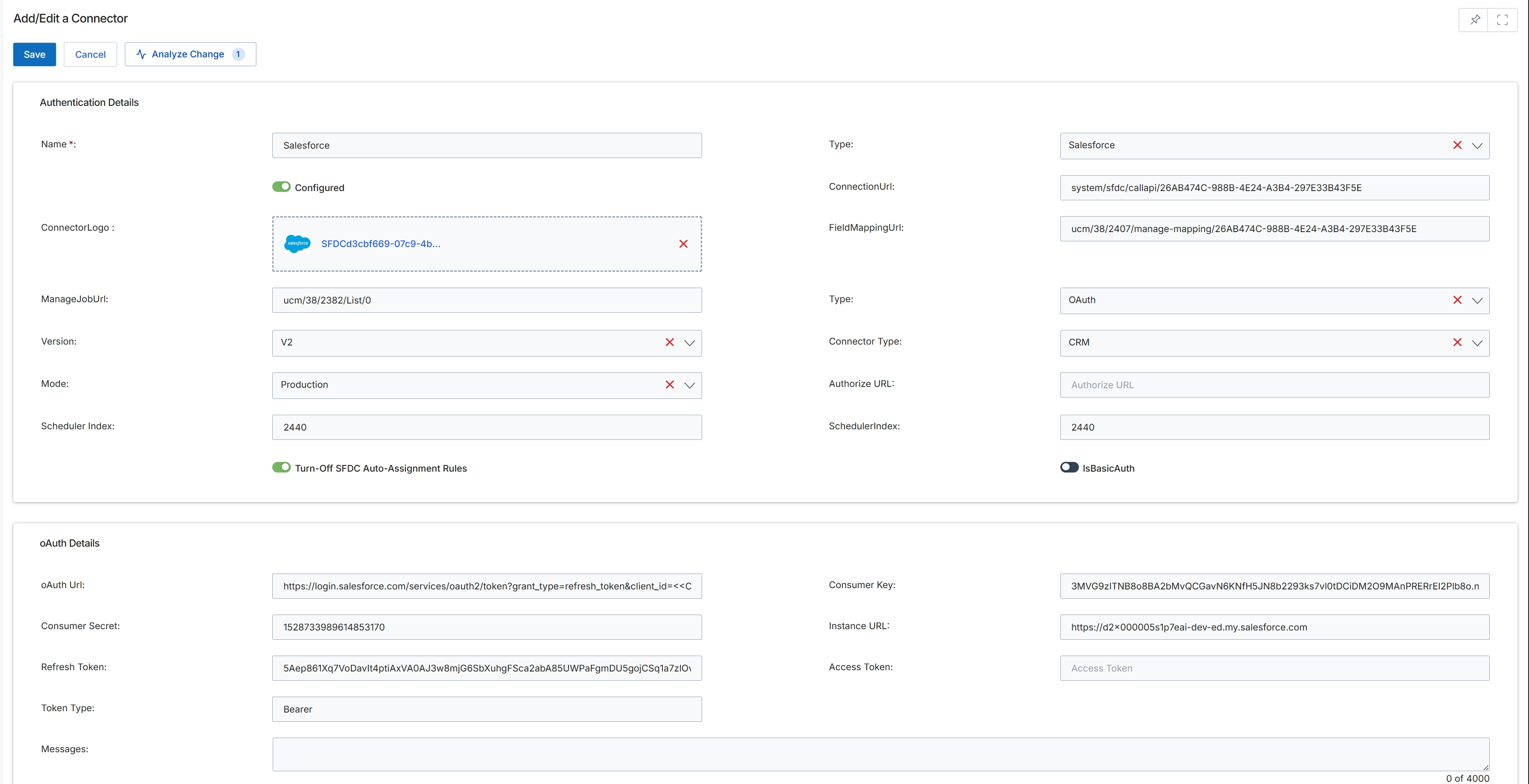 Add/Edit a Connector form