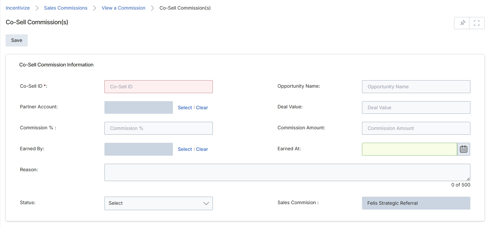 Co-Sell Commission(s) form