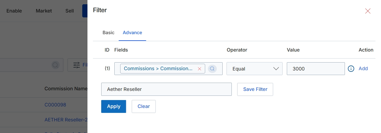 Advanced Filter dialog