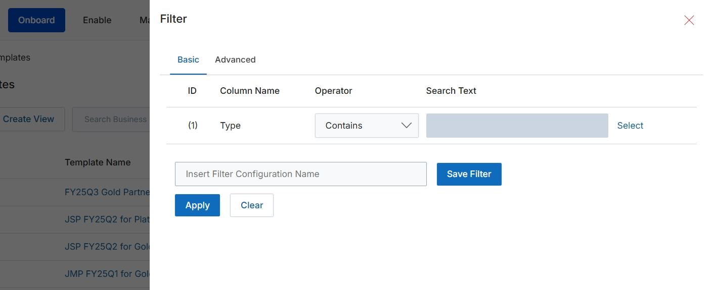 Filter dialog for list views