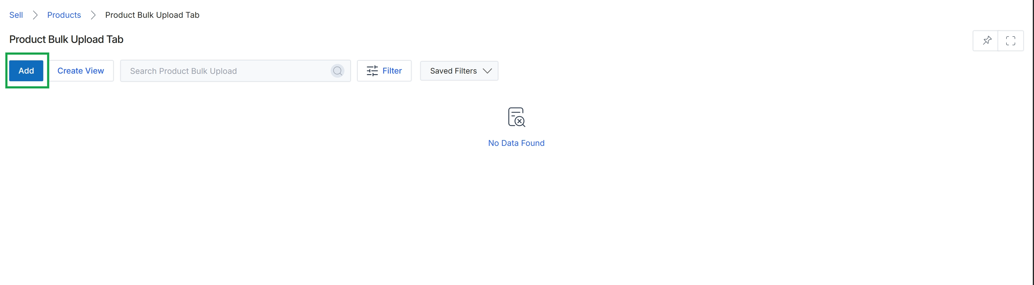 Product Bulk Upload Tab