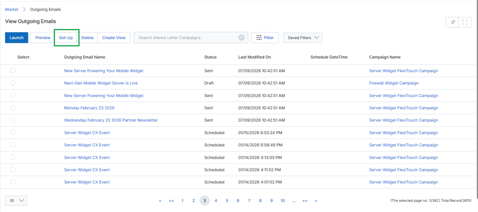 Click Set-Up → Copy Email.