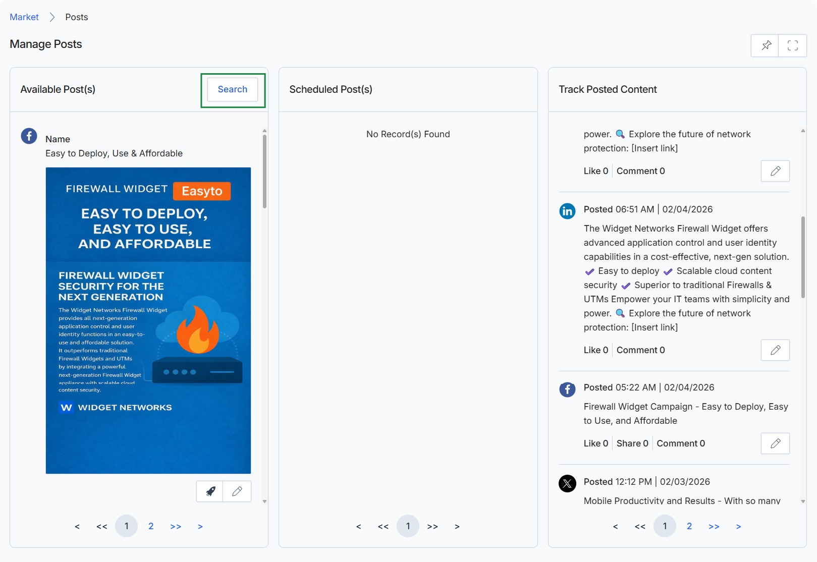 Manage Posts dashboard with new post added
