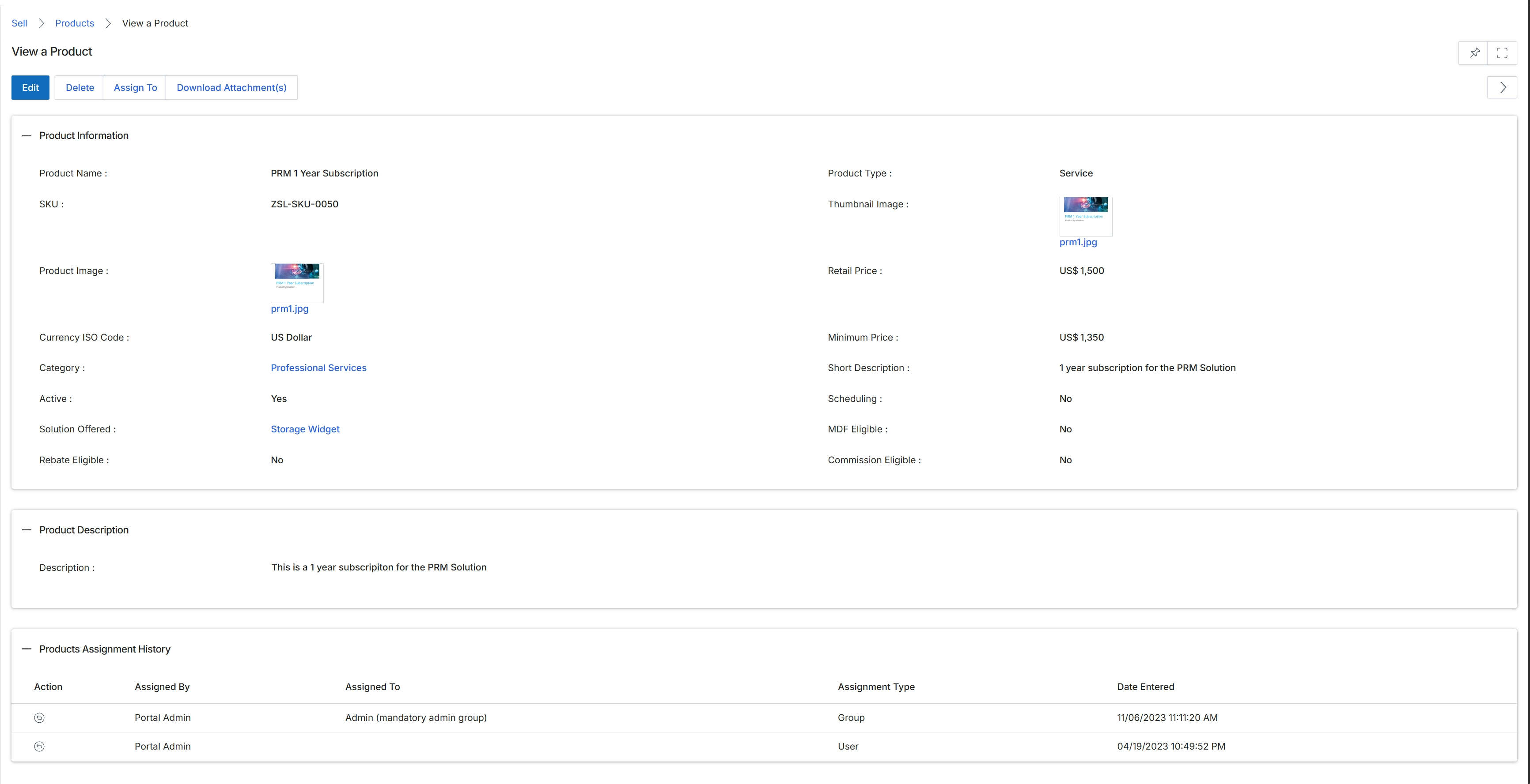 View a Product details