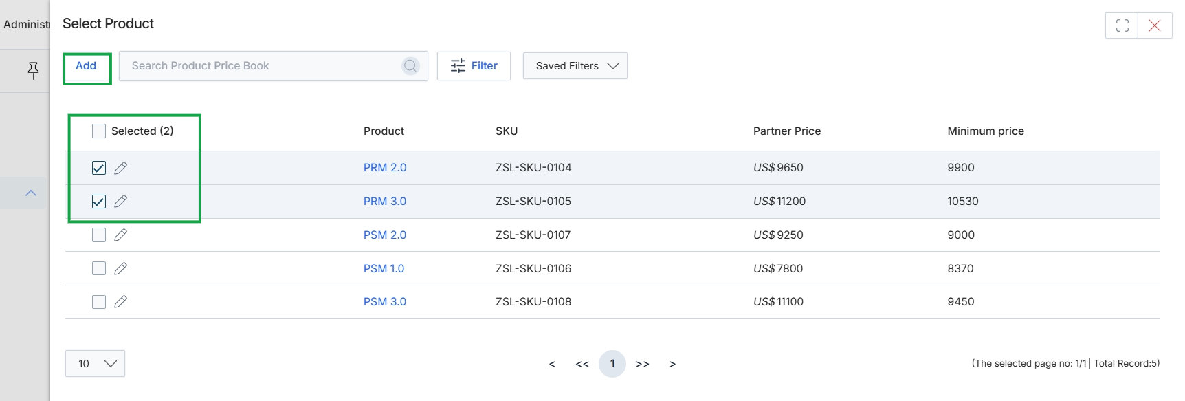 Product selection for deal line items