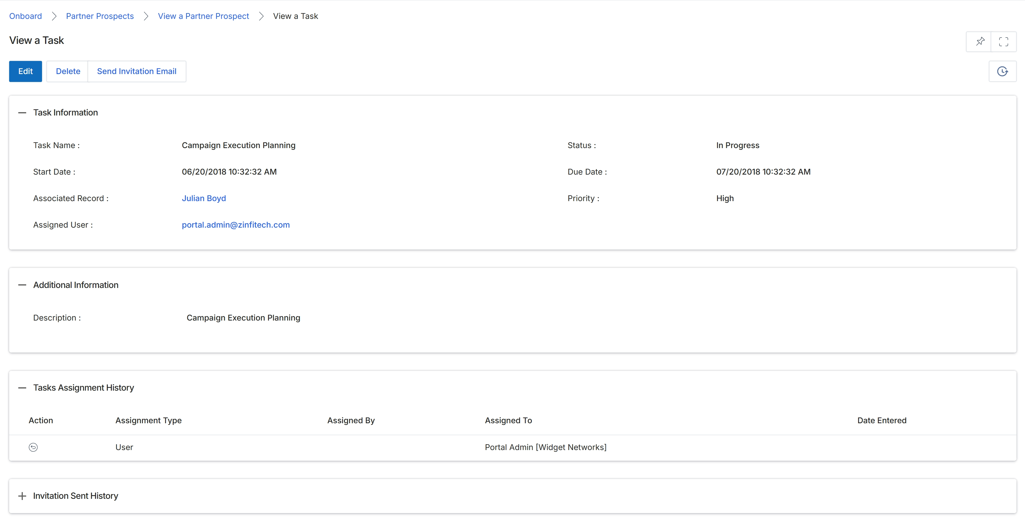 View a Task details