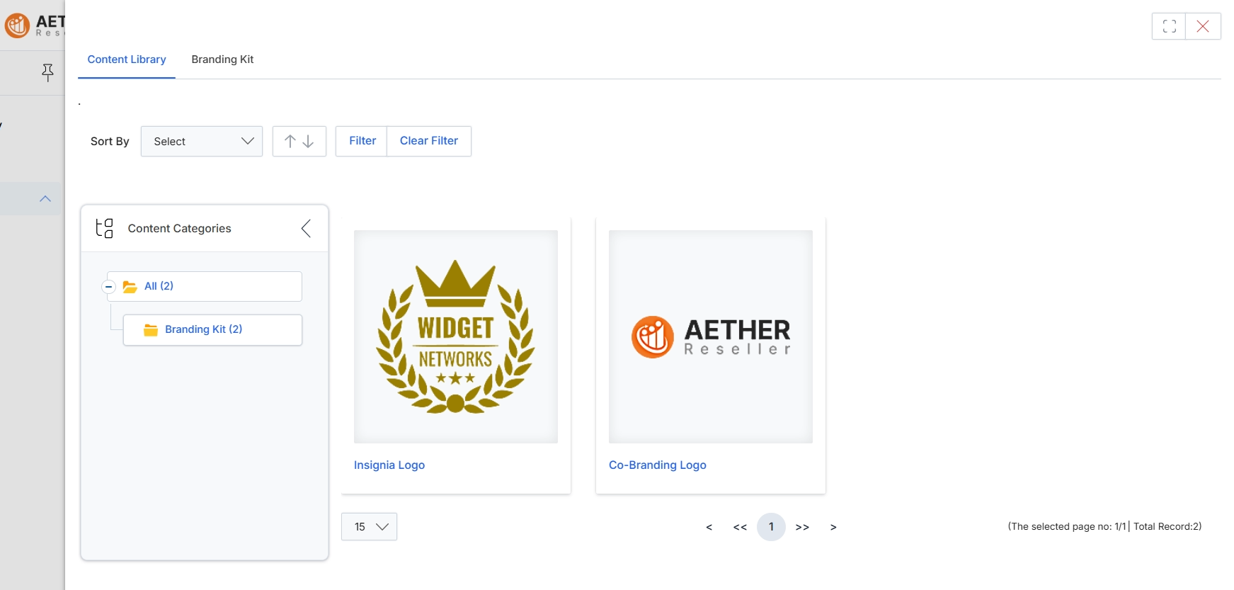Content library for co-branding assets