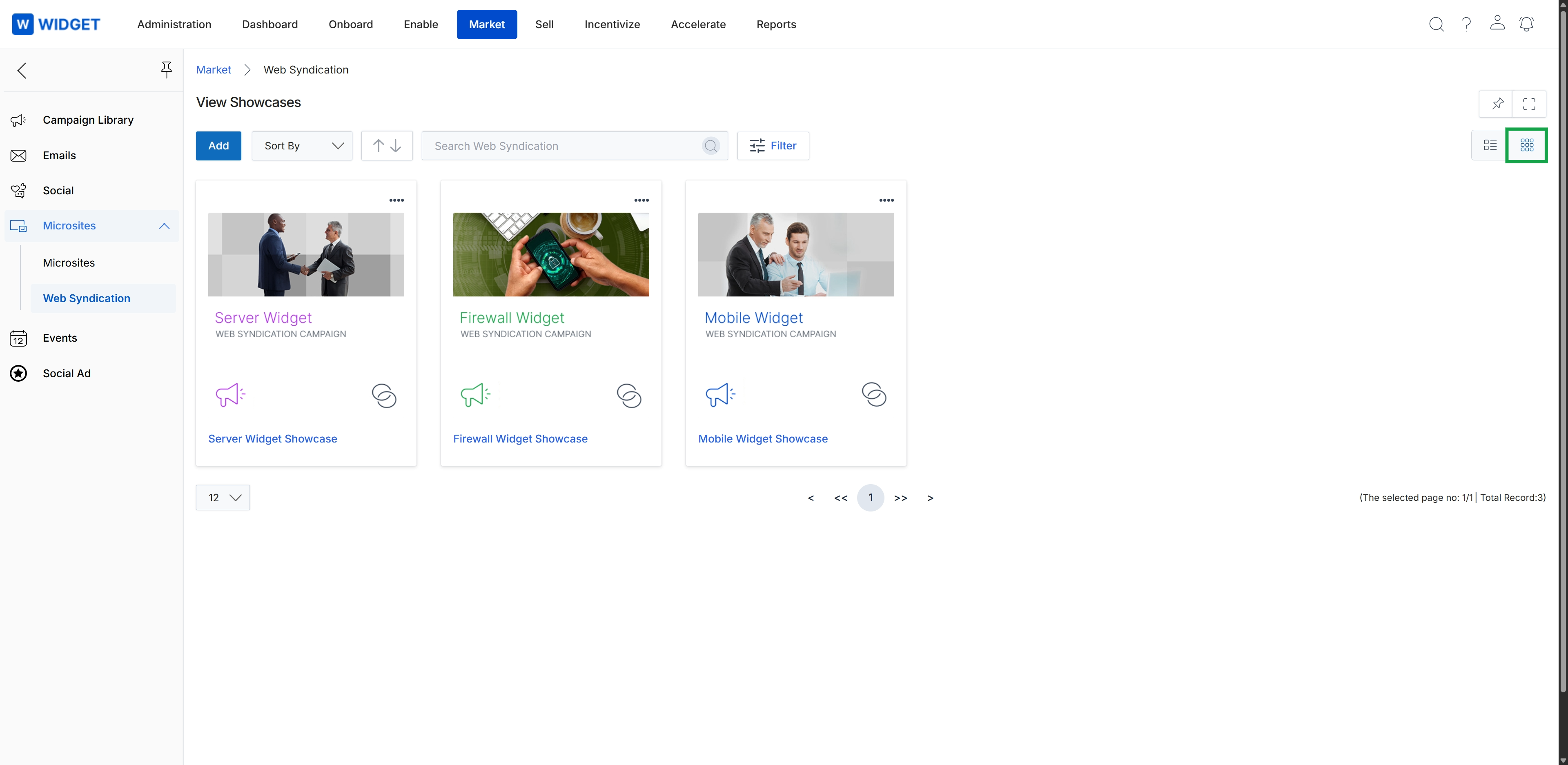 Web Syndication Showcases thumbnail view