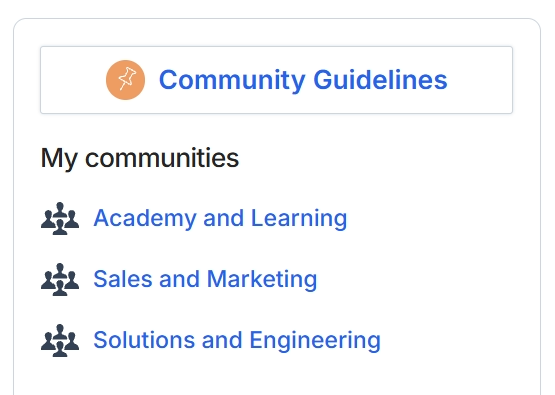 List of available communities