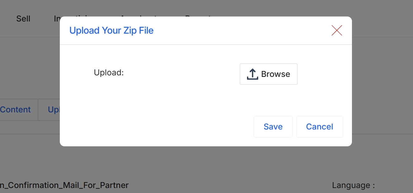 Upload Your Zip File dialog