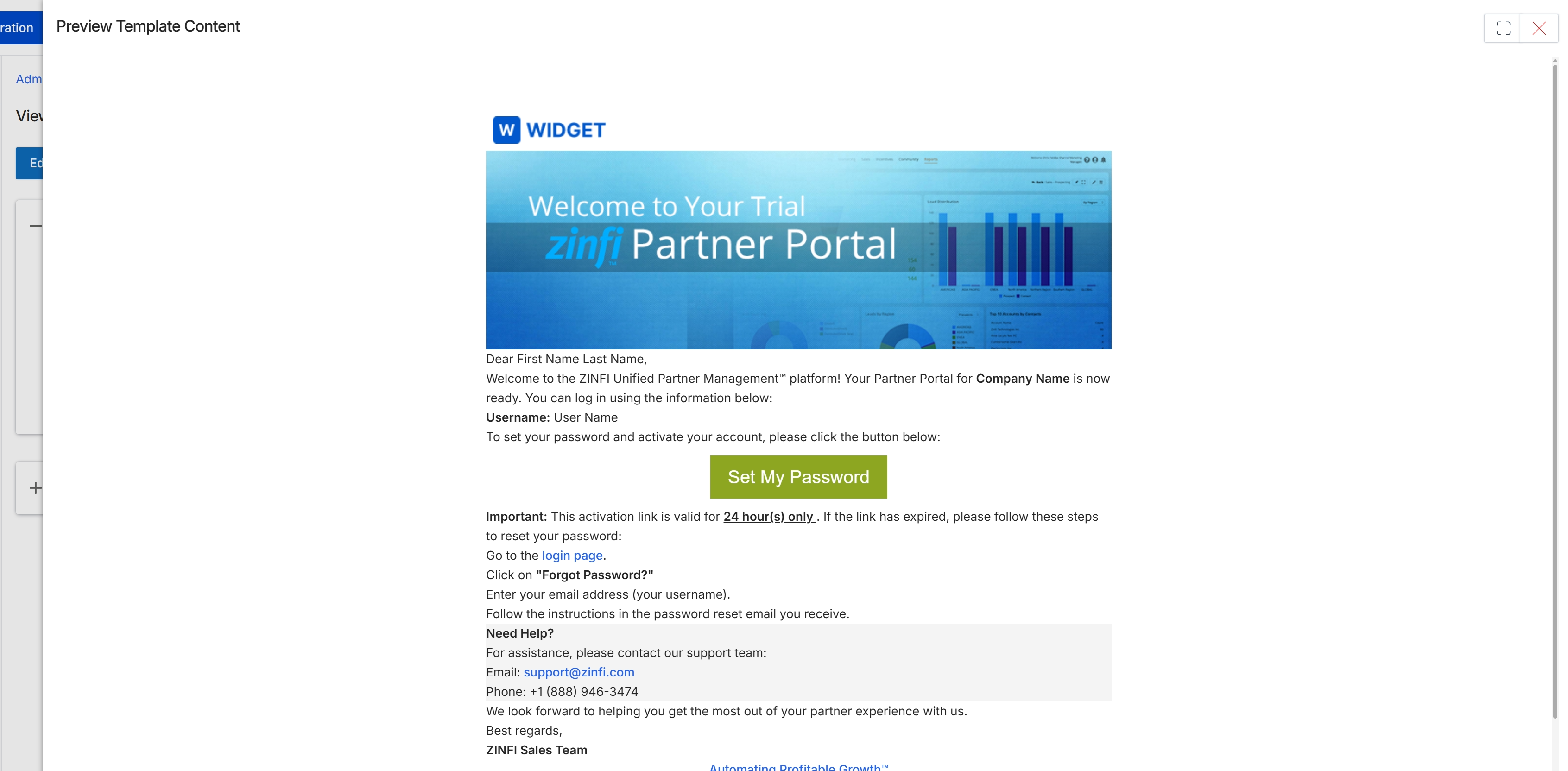 System email template preview