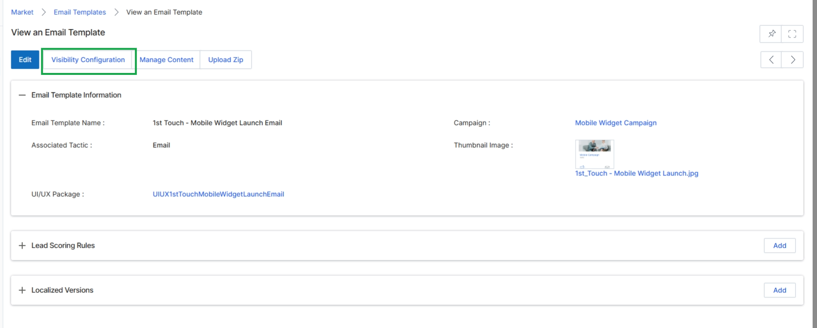 Click the Visibility Configuration button.