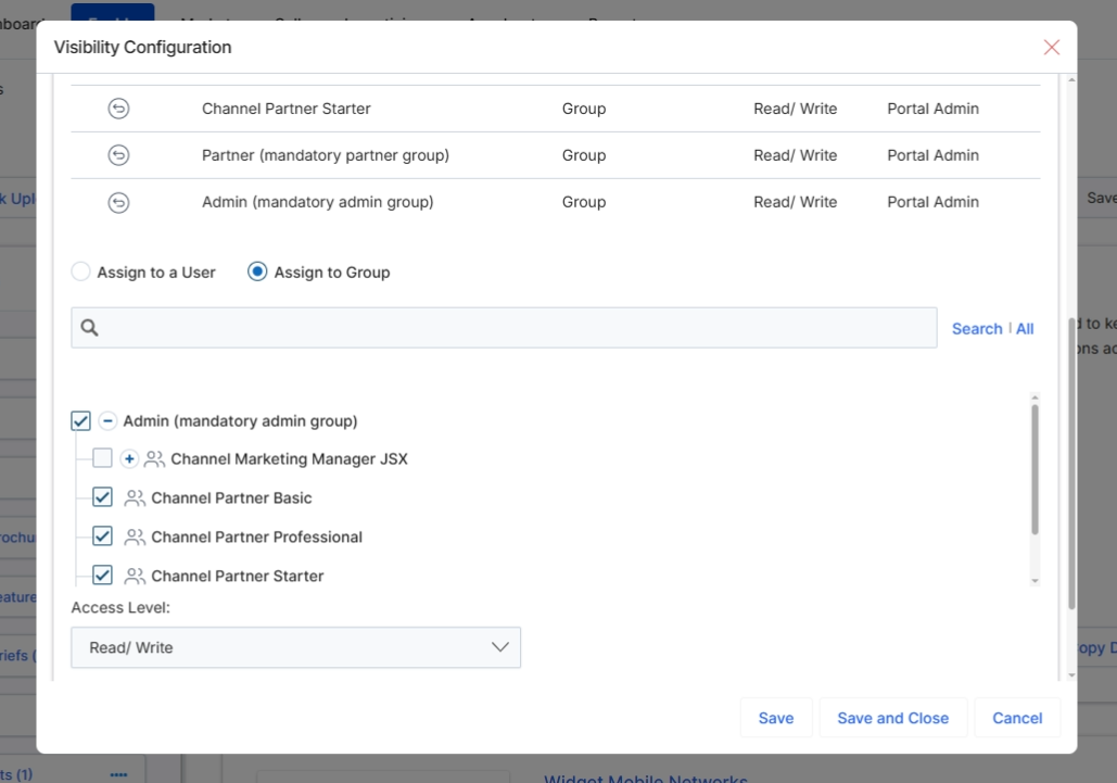 By assigning content to specific users or groups, vendors can implement targeted enablement strategies, manage content licensing, and enforce program rules that dictate content access based on partner attributes or performance. This dialog supports both individual user assignments and broader group-based assignments, providing flexibility in content distribution.