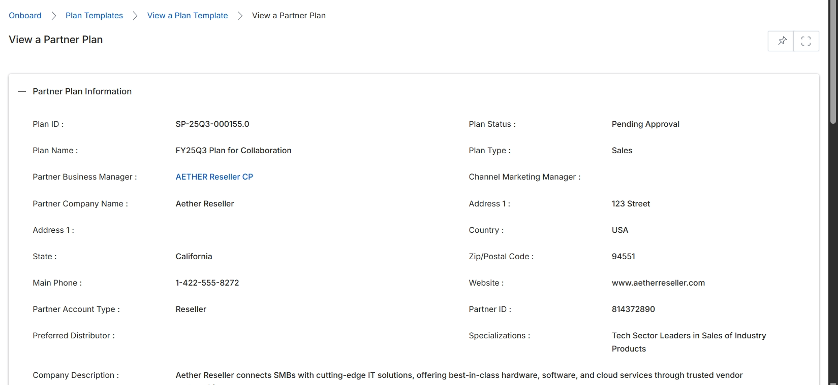 View Partner Plan details