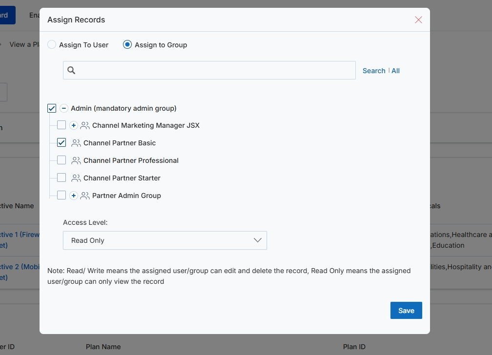 Assign Records dialog