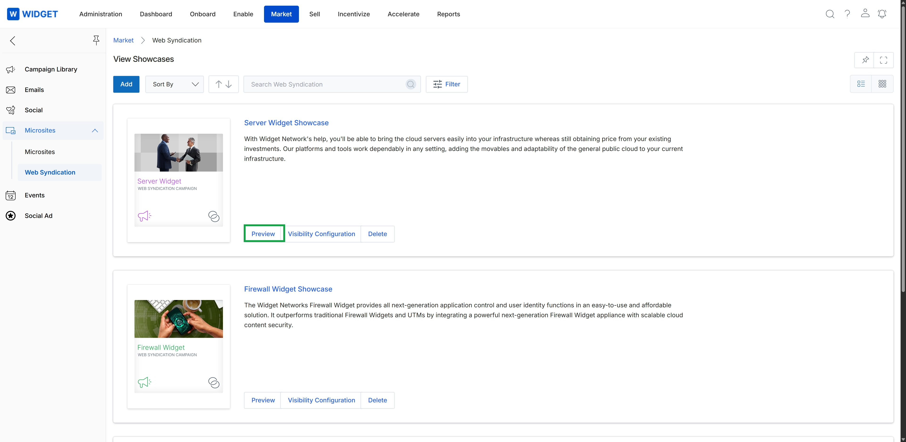 Web Syndication list view