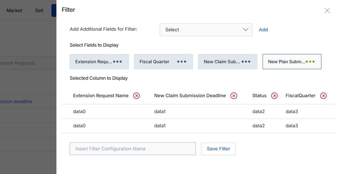Filter configuration dialog