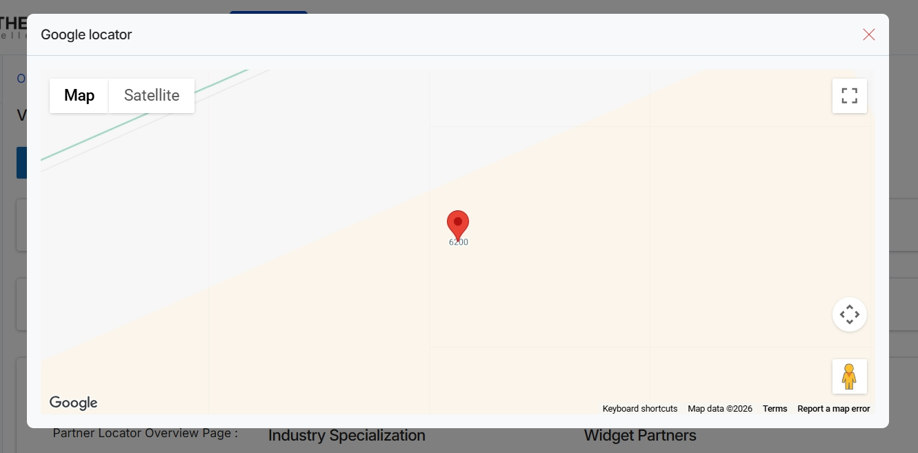 Partner location map view