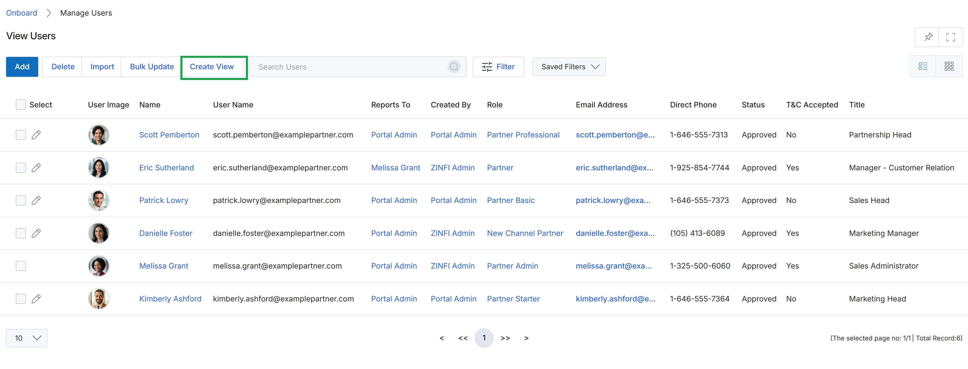 Bulk Update modal with Update button highlighted