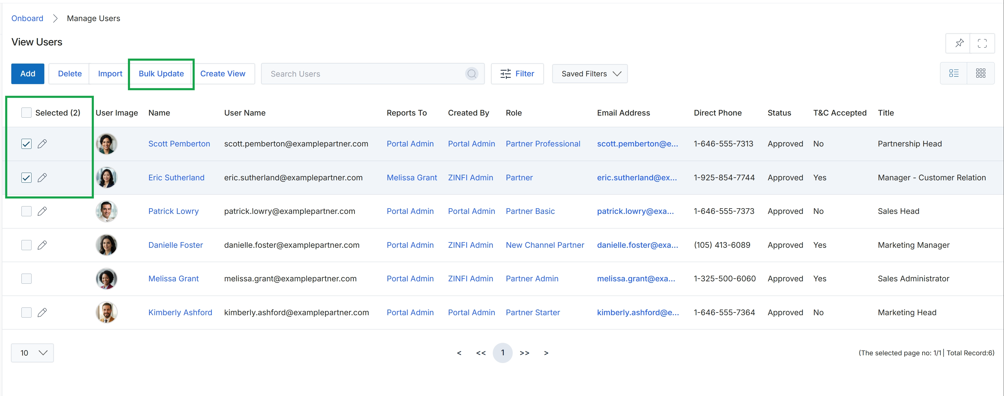 View Users list